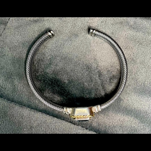 BRILLIANT BLUE TOPEZ BRACELET 925 STERLING SILVER DAVID YURMAN LOOK ALIKE - Picture 6 of 6